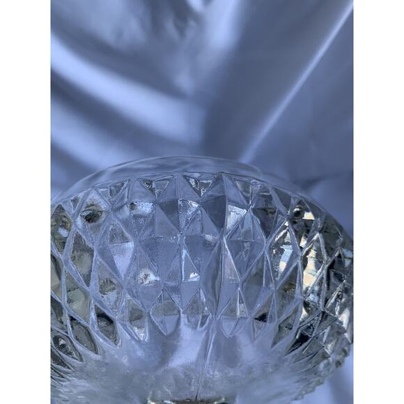 Indiana Glass Diamond Point Compote Vintage Pedestal Bowl Candy Dish - Picture 13 of 16